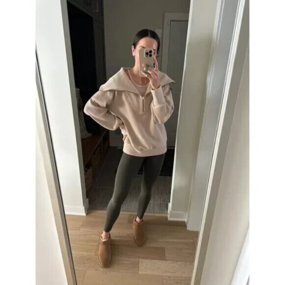 VARLEY Vine Ottoman Half Zip Pullover in Beige Size Small - Picture 4 of 13